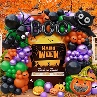 Accessoires de fête multi-usages, ballons gonflables de taille plus pour Halloween, arche de ballons colorés en latex et en feuille d'aluminium