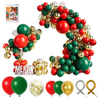 Kit d'arche de guirlande de ballons de Noël et de remise de diplôme de haute qualité, en gros, vert, rouge, or, 5, 10, 18 pouces, décoration de fête d'anniversaire, feuille