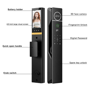 Vídeo Em Tempo Real <span class=keywords><strong>Intercom</strong></span> Inteligente Eletrônico Digital TUYA 3D Face Reconhecimento Impressão digital Senha Cartão Smart Lock - Product Image 6