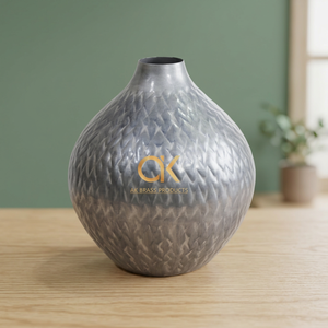Produit le plus vendu vase métallique en fer argent nickel pot argenté pour table d'appoint décorative de salon - Product Image 2
