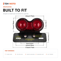 Feu arrière de moto 3-en-1 : feu stop LED, éclairage de plaque d'immatriculation et clignotant 12V ABS universel à montage arrière – Vente en gros