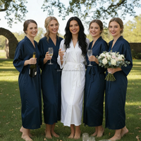 Peignoir de luxe en satin de soie pour femme, robe longue de mariée, élégante tenue d'intérieur, 16 couleurs disponibles