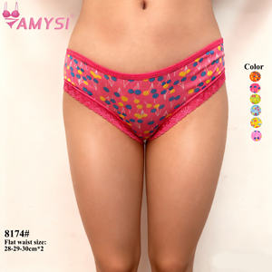 Amysi 8174 #   Oceanië's best verkochte melksijden zomerondergoed, ademend, middelhoge taille, kleur fruitpatroon, kant, schattig meisjesmodel - Product Image 1