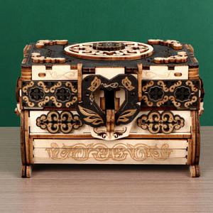 <span class=keywords><strong>Scatola</strong></span> Portagioie Antica Puzzle 3D in <span class=keywords><strong>Legno</strong></span> Giocattolo Educativo per Adulti Regalo Artigianale Creativo Fai-da-Te MAYBEARS Edifici - Product Image 2