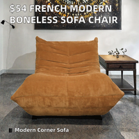 Ensemble de canapés et fauteuils modernes de conception française pour usage hôtelier, rembourrés en mousse sans armature, compressés sous vide, mobilier de salon