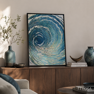 Gran Oferta: Pintura Abstracta de Espejo, Arte de Pared para Decoración del Hogar, Arte Texturizado Hecho a Mano con Degradado de Ondas, Fabricación en Vietnam, OEM, ODM, Venta al por Mayor - Product Image 3