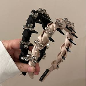 Serre-tête décontracté coréen en plastique et tissu antidérapant à dents, couleur unie, pour femme - Product Image 5