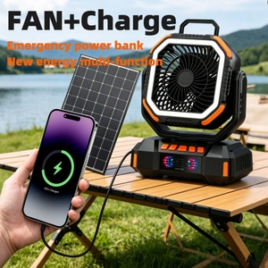 40000mAh Solar Rechargeable Remote-controlled LED <b>Light</b> Charging USB Camping Tent Fan - Product Image 4