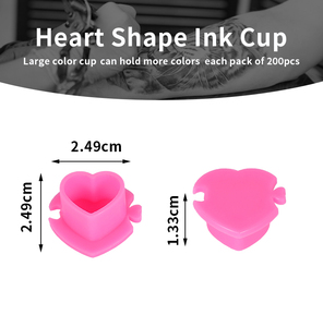 Disposable Heart Shaped Base Plastic Tattoo Ink Cups Microblading PMU Pigment <b>Holder</b> Cups - Product Image 3