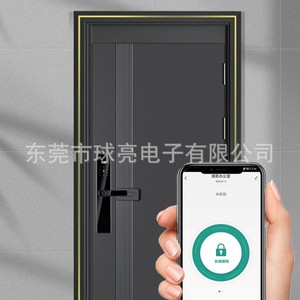 QLEUNG S819-2 <b>Smart</b> Door <b>Lock</b> Fingerprint Password Card App Control Black Aluminum Alloy Tempered Glass - Product Image 2