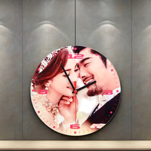 Mdfhome trang trí nội thất 170mm Vòng Tròn thăng hoa MDF Đồng Hồ Treo Tường 5mm có thể in đồng hồ MDF trống với màng bảo vệ khung gỗ - Product Image 3