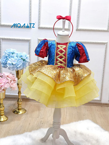 Abito da Principessa Blu con Paillettes e Rete BXGZ015 per Bambine, Ispirato al Costume di <span class=keywords><strong>Biancaneve</strong></span> per Halloween e Cosplay - Product Image 5