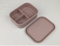 3 Compartiments Silicone Bento Fuite École Enfants boîte à lunch enfants Silicone Bento Lunchbox Boîte à lunch Avec Couvercle