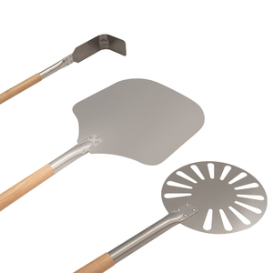 Gạch Lò Nướng Bánh Pizza Dài Rake Có Thể Tháo Rời <span class=keywords><strong>Scraper</strong></span> Ash Gỗ Công Cụ Làm Sạch Pizza Công Cụ Bằng Gỗ Nhôm Tách Rời Pizza Peel - Product Image 2