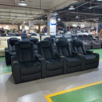 HEISSE Doppel diamant stiche Heimkino-Möbel buntes LED-Licht Home Liegestühle Samt Elektrisches Kino Sofa Liege