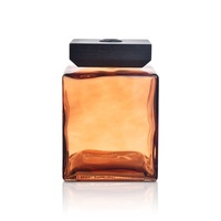Diffuseur d'arômes carré en verre personnalisé de luxe, sans BPA, écologique, design moderne, transparent ambré, pour