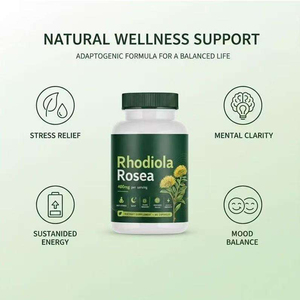 Capsules de Rhodiola Rosea 400 mg par dose, anti-stress, favorise le sommeil, la clarté mentale, la concentration, renforce le système immunitaire, complément alimentaire à base de plantes - Product Image 3