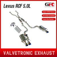Système d'échappement pour Lexus GSF RCF IS500 5.0L 2013-2021 avec double résonateur, double valve électronique, quatre sorties, échappement arrière en acier inoxydable SS304