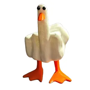 Creative Cute Little Duck Ornament Decor Funny Middle Finger Duck Resin Craft Decoration Sculpture, Resin Crafts Decoration