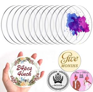 10 pièces de plaques acryliques circulaires de 4 pouces, disques ronds pour marquage de jalons, cartes de visite, <span class=keywords><strong>gravure</strong></span> <span class=keywords><strong>Cricut</strong></span>, peinture et projets de bricolage - Product Image 2