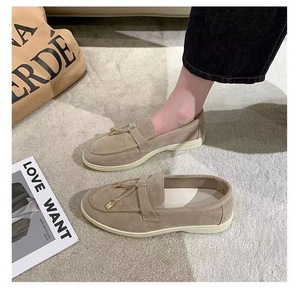 European American Foreign Trade 2026 New Model Size 35-45 Slip-on High-end Suede Upper Women -style Loafers Rubber <b>Shoes</b> - Product Image 5