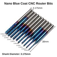 Brocas de enrutador CNC, juego de brocas de corte CNC, vástago de 1/8"