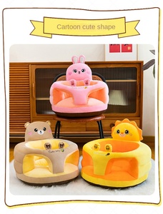 Asiento Redondo <span class=keywords><strong>de</strong></span> Felpa con Respaldo <span class=keywords><strong>de</strong></span> Dibujos Animados para Bebés y Niños Pequeños, para Aprender a Sentarse, con Relleno <span class=keywords><strong>de</strong></span> Algodón PP - Product Image 4