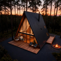 Maison préfabriquée de luxe en Chine Maison préfabriquée Toit triangulaire Cabine modulaire Petites maisons pour salon Chambre à coucher Salle de bain