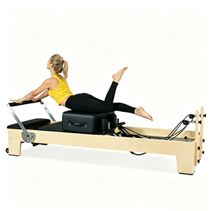 <span class=keywords><strong>Cama</strong></span> Reformer de Pilates para Entrenamiento en Casa y Estudio, de Madera de Roble y Arce Blanco, para Uso Comercial y en Estudio - Product Image 4