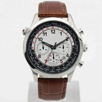 Orologio da Uomo di Alta Qualità con LOGO Personalizzato, Look Sportivo, Cronografo Multifunzione in Acciaio, Cinturino in Pelle Italiana, Impermeabile 5ATM U2666