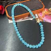 Ensemble de bijoux vintage pour femmes, perles œil-de-chat 12 mm faites à la main, plaqué cuivre or véritable, collier et bracelet printemps/été