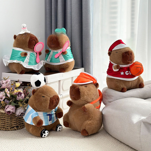 8 Inch Super Soft Claw Machine Capybara Plush Toy Basketball Badminton Sports Bear Doll Soccer Playing Capybara - Product Image 3