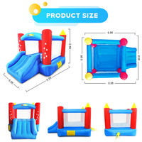 Château gonflable YARD avec toboggan - Mini château gonflable portable pour 2-3 enfants, capacité de 250 lb, utilisation intérieure/extérieure