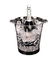 Seau à glace lumineux pour vin, seau à champagne commercial en PS, cadre à bière LED pour fête