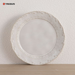 Service de table en grès écologique de luxe moderne blanc simple de style nordique pour utilisation en restaurant - Assiette à steak occidentale Salade/Soupe - Product Image 5