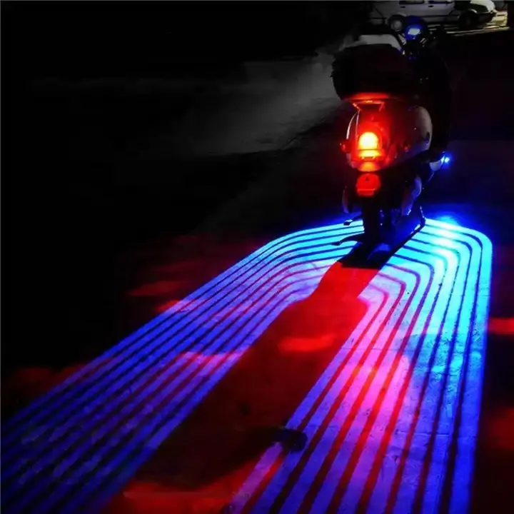 Moto modificato LED ali d'angelo avvertimento anteriore luci di benvenuto fari decorazione moto laser spot chassis lamp