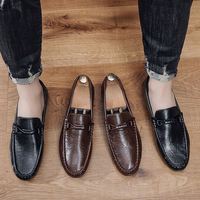 Nouvelles Chaussures Basses en Cuir pour Hommes, Couleur Unie, Décontractées et Formelles, à Bout Rond, Semelle Intérieure en Cuir PU, Idéales pour les Fêtes