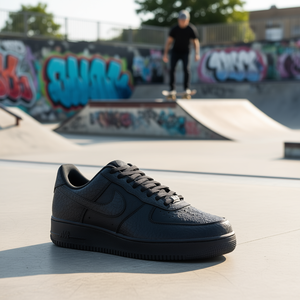 Zapatillas Nike <span class=keywords><strong>Air</strong></span> <span class=keywords><strong>Force</strong></span> <span class=keywords><strong>1</strong></span> Low Top para <span class=keywords><strong>hombre</strong></span>, color negro, parte superior sintética transpirable, suela de goma - Product Image 2