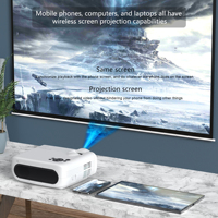 Projecteur intelligent portable Uuvision M7 HD 1080P 4K Android 9 LED avec haut-parleurs intégrés, Wi-Fi double bande, 300 lumens pour cinéma maison