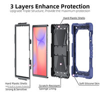 Housse en silicone pour tablette Samsung Galaxy Tab S10 Lite SM-X400 avec support robuste intégré et bandoulière