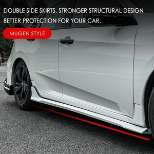 Car Body Kit Side Skirts Extension Rocker Panels <b>Lip</b> <b>Splitters</b> for Honda Civic 10th Hatchback Type R Sedan MUGEN Style Kits - Product Image 4