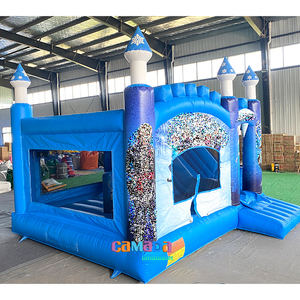 Castillo Inflable Azul y Blanco Tipo Princesa, con Tobogán, <span class=keywords><strong>Precio</strong></span> <span class=keywords><strong>de</strong></span> Fábrica, <span class=keywords><strong>Mini</strong></span> Castillo Inflable para Saltar - Product Image 1