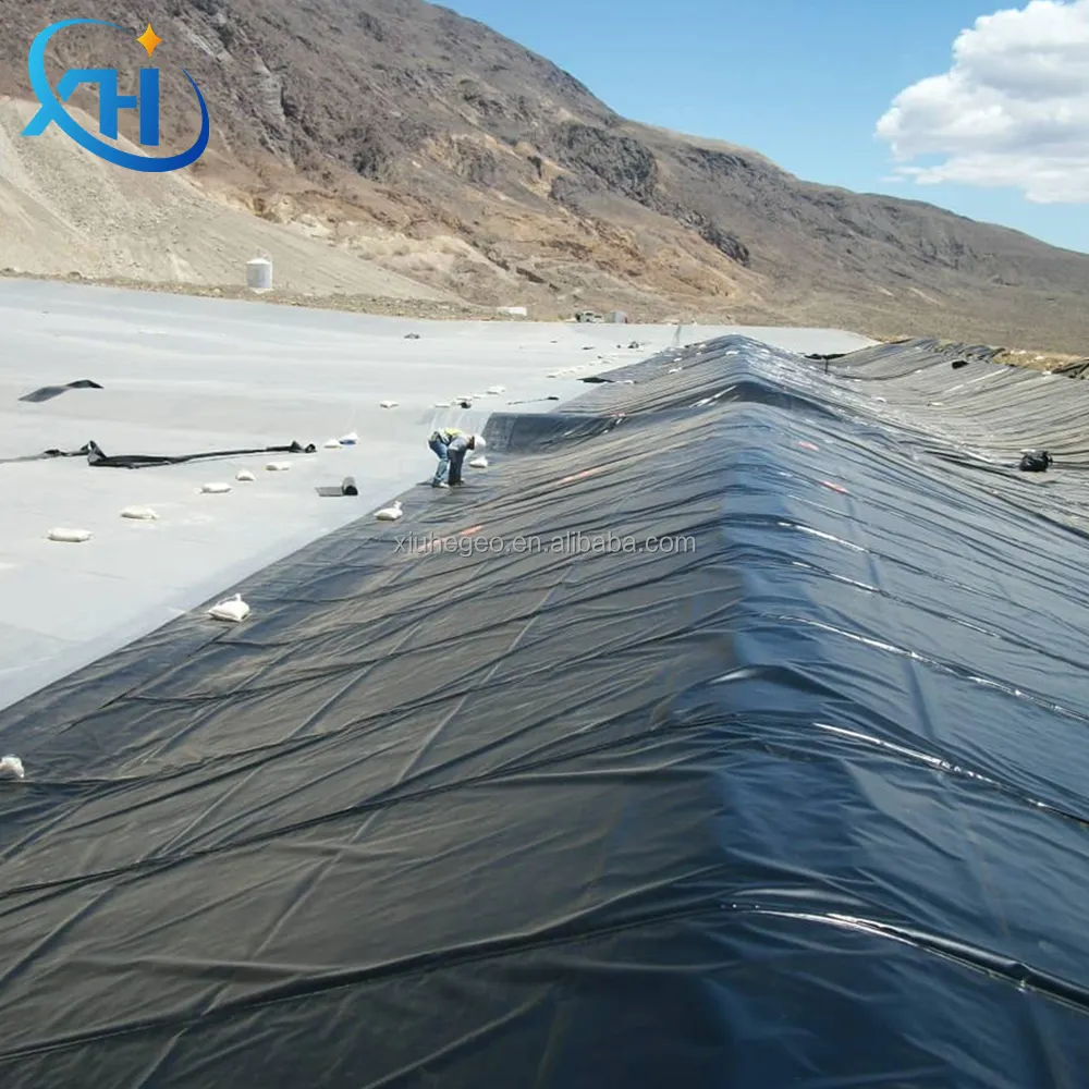 China 0.3Mm Geomembraan Hdpe 1Mm Geomembrane Viskwekerij Vijver Liner Hdpe Geomembraan