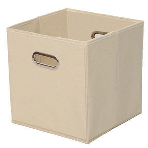 Chân Thành Nhà Máy Hiện Đại Có Thể Gập Lại Vải Lưu Trữ Cube Organizer Vải Màu Be Hộp Lưu Trữ Thùng Gói 6 Kim Loại Xử Lý Cho Tủ Đồ Chơi - Product Image 1