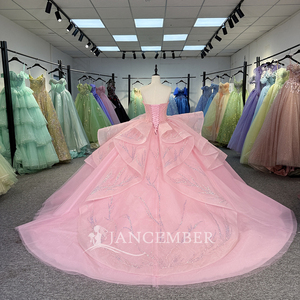ชุดเดรสสีชมพูสำหรับงาน Quinceanera แบบ Ball Gown ผ้าทูลล์สุดหรู ชุดราตรีสำหรับงาน Sweet 15 รุ่น Dy6866 - Product Image 6