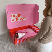Boîte d'emballage en papier floral de luxe avec impression personnalisée, construction à couvercle articulé, fourniture OEM pour la livraison de cadeaux de beauté