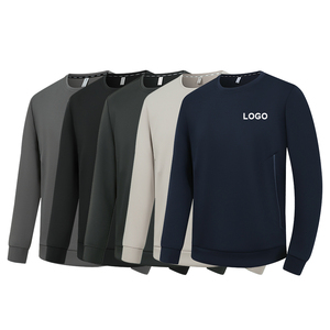 Moda Streetwear cuello redondo Oversize a granel algodón poliéster manga larga Camiseta para hombres Camiseta ajustada - Product Image 1