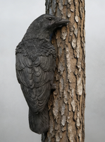 Realistic Black Crow Figurine Resin Raven Wall Hanging for Garden Halloween Decor