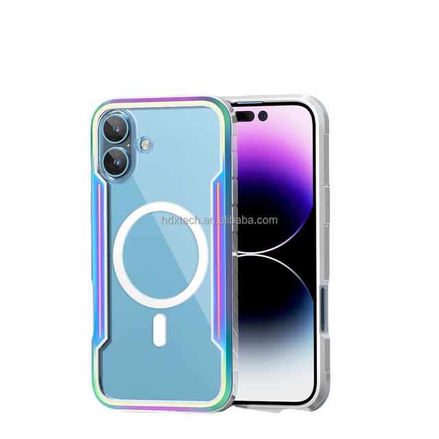 Electroplate Matte Aluminum Alloy Magnetic Phone Case for iPhone 16 13 14 15 Pro Max Magnet Wireless Charger Case