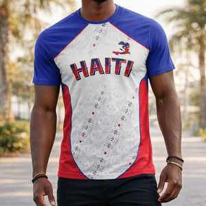 Haitiaans 2026 Koup Di Mond Custom AYITI voetbal trainings T-shirt heren ademend snel drogend O-hals voetbal shirt met korte mouwen - Product Image 5